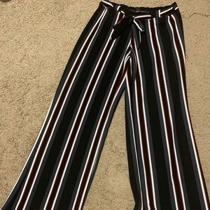 Hot kiss striped casual pant with ties